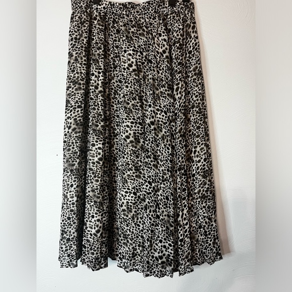 A New Day Leopard Chiffon Pleated Skirt - Picture 5 of 6